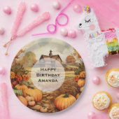 Assiettes En Carton Ferme citrouille automne récolte Thanksgiving Anni (Fête)