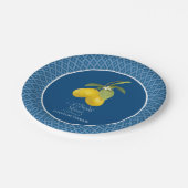 Assiettes En Carton Ferme de Fêtes des mariées Royal Blue Lemon Flower (Angle)