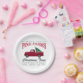 ASSIETTES EN CARTON FERME DE NOËL CAMION ROUGE (Fête)