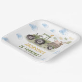 Assiettes En Carton Ferme de tracteur aquarelle 1er anniversaire (Angulaire)