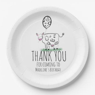Assiettes En Carton Ferme de vaches amusantes Fête d'anniversaire Merc