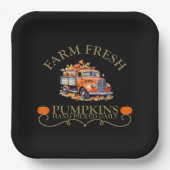 Assiettes En Carton Ferme d'eau douce citrouilles feuilles automne aut (Recto)