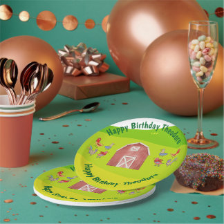 Assiettes En Carton Ferme ferme fête d'anniversaire