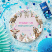 Assiettes En Carton Ferme Fille Barnyard Animaux Confetti Anniversaire (Fête)