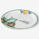 Assiettes En Carton Ferme Green Tractor Anniversaire (Angle)