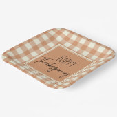 Assiettes En Carton Ferme moderne Bon thanksgiving Orange Plaid (Angulaire)