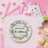 Assiettes En Carton Ferme moderne Wreath de Noël Bois rustique (Fête)