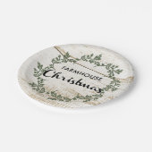 Assiettes En Carton Ferme moderne Wreath de Noël Bois rustique (Angle)