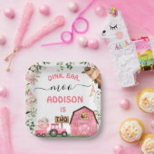 Assiettes En Carton Ferme Pink Grange Tracteur fête d'anniversaire (Fête)