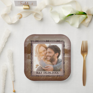 Assiettes En Carton ferme rustique western country grange mariage phot