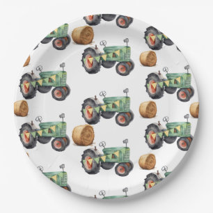 Assiettes En Carton Ferme Tracteur Garçons Anniversaire
