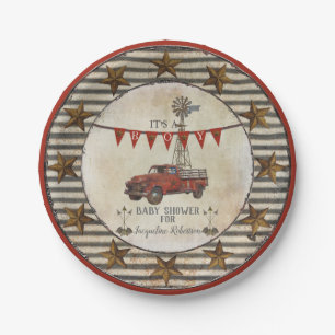 Assiettes En Carton Ferme vintage de moulin à vent de camion de baby