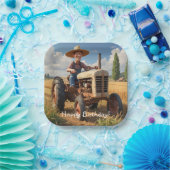 Assiettes En Carton Fermier sur tracteur (Fête)