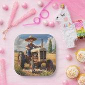 Assiettes En Carton Fermier sur tracteur (Fête)