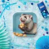 Assiettes En Carton Ferret Cute Manger Fromage Poufs (Fête)