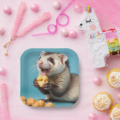 Assiettes En Carton Ferret Cute Manger Fromage Poufs (Fête)