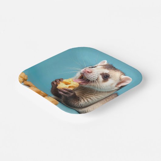 Assiettes En Carton Ferret Cute Manger Fromage Poufs (Angulaire)