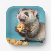 Assiettes En Carton Ferret Cute Manger Fromage Poufs (Recto)