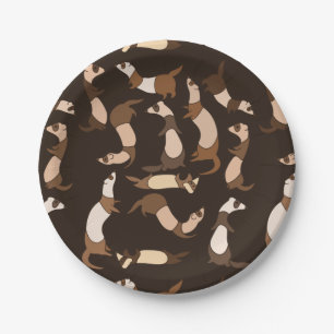 Assiettes En Carton Ferret en brun foncé