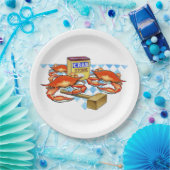 Assiettes En Carton Fest de crabe ! (Fête)