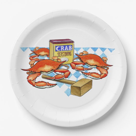 Assiettes En Carton Fest de crabe ! (Devant)
