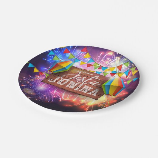 Assiettes En Carton Festa Junina Fireworks (Angle)