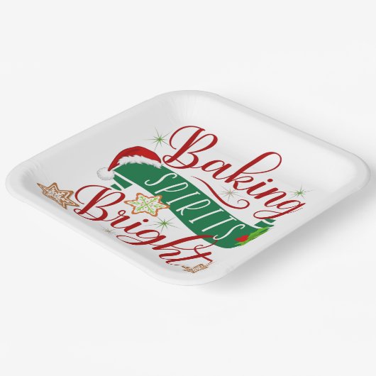 Assiettes En Carton Festif Baking Spirits Bright Christmas (Angulaire)