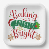 Assiettes En Carton Festif Baking Spirits Bright Christmas (Recto)