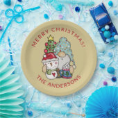 Assiettes En Carton Festif Gnome Snowman Noël (Fête)