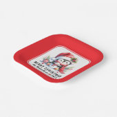 Assiettes En Carton Festif mignon pingouin rouge blanc Joyeux Noël (Angulaire)