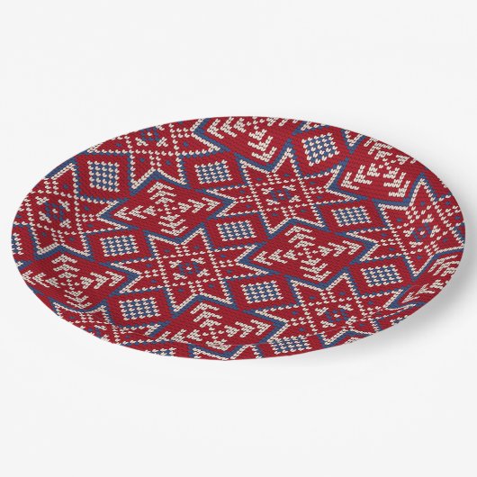 Assiettes En Carton Festif Motif scandinave (Angle)