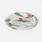 Assiettes En Carton Festif Noël Botanical Dots Or (Angle)