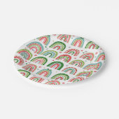 Assiettes En Carton Festif Noël moderne Motif arc-en-ciel (Angle)