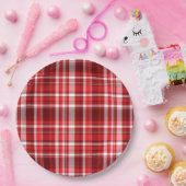 Assiettes En Carton Festif rouge et blanc plaid (Fête)