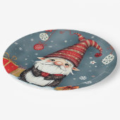 Assiettes En Carton Festin de Noël cosy gnome en déguisement (Angle)
