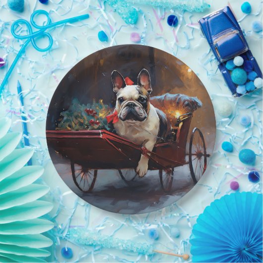 Assiettes En Carton Festin de Noël de Bulldog en France (Fête)