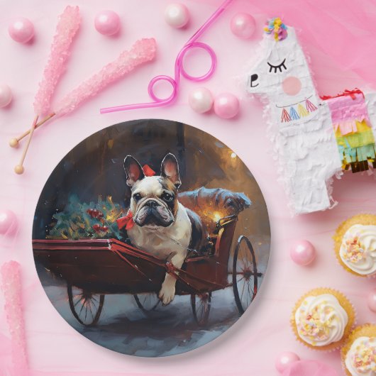 Assiettes En Carton Festin de Noël de Bulldog en France (Fête)