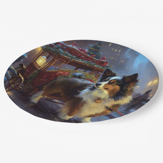 Assiettes En Carton Festin de Noël de Papillon (Angle)