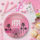 Assiettes En Carton Festival de musique rose (Fête)