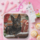 Assiettes En Carton Festival de Noël des chiens Kelpie australiens (Fête)