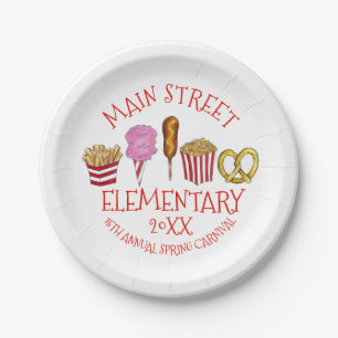 Assiettes En Carton Festival du carnaval de printemps Corndog Ice Crea