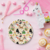 Assiettes En Carton Festive Chats Motif de Noël (Fête)