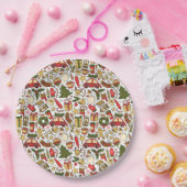 Assiettes En Carton Festive Christmas Doodle Paper Plate (Fête)