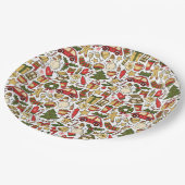 Assiettes En Carton Festive Christmas Doodle Paper Plate (Angle)