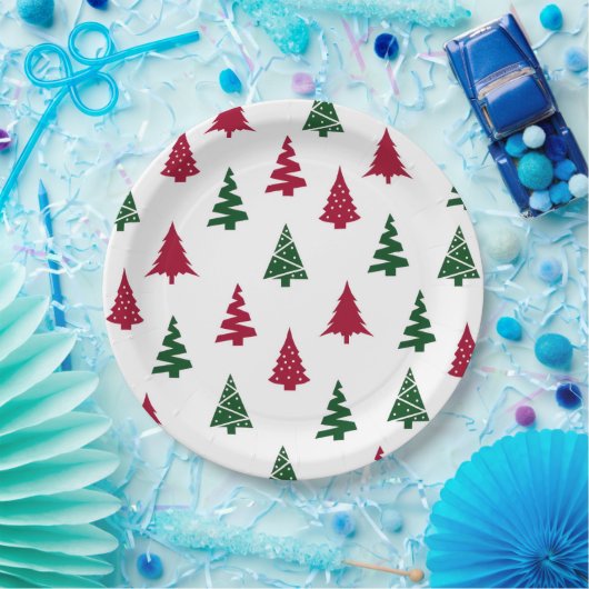 Assiettes En Carton Festive Christmas Tree Paper Plates (Fête)