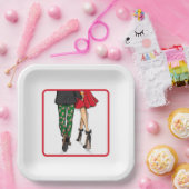 Assiettes En Carton Festive Couple Noël (Fête)