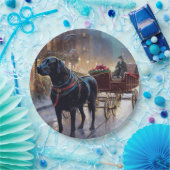 Assiettes En Carton Festive de Noël au Labrador noir (Fête)