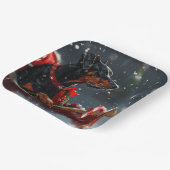 Assiettes En Carton Festive de Noël de chien Doberman (Angulaire)