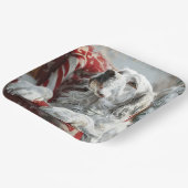 Assiettes En Carton Festive de Noël de Chien Setter anglais (Angulaire)