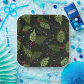 Assiettes En Carton Festive des baies vertes et violettes (Fête)